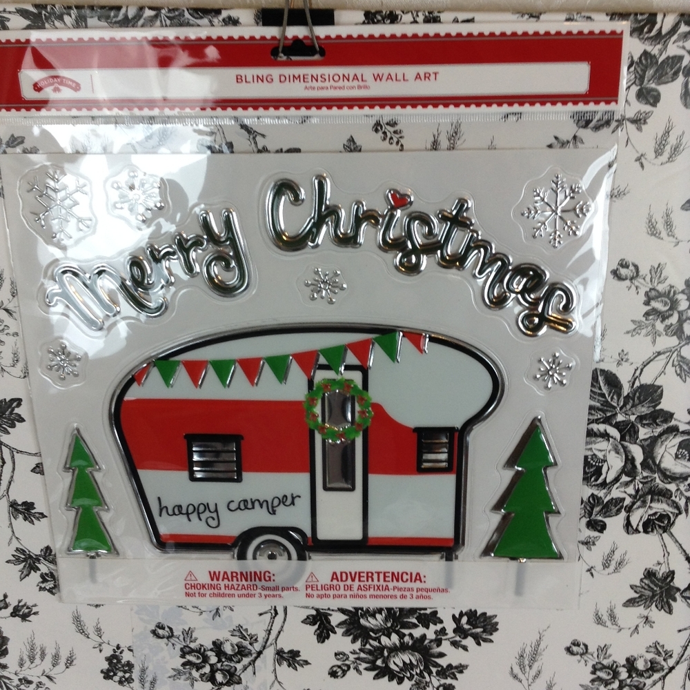 🛍 Merry Christmas Happy Camper Stick Ups Wall Art
